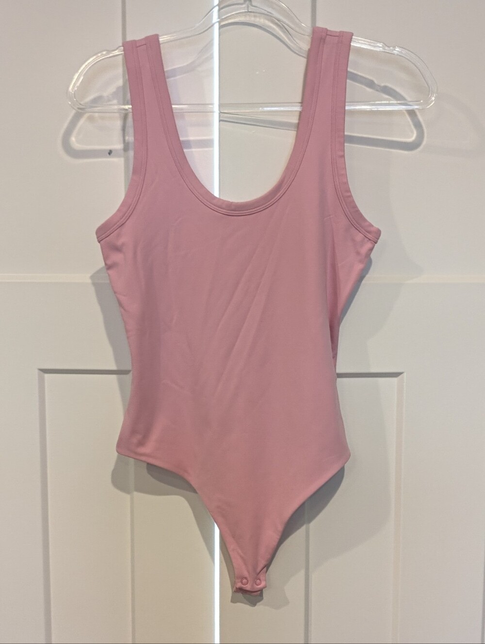 nuuds Soft Pink Bubblegum Scoop Neck Tank Bodysuit